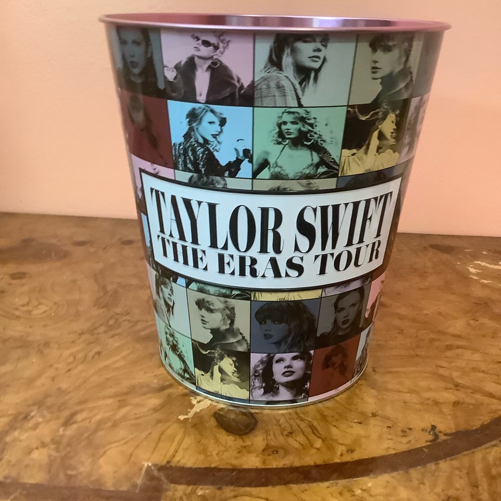 TAYLOR SWIFT THE ERAS TOUR MOVIE POPCORN Bucket Pink Tin AMC EXCLUSIVE cup film